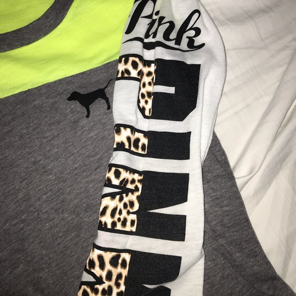 Yellow cheetah pink midi sleeve tee - Picture 2 of 4